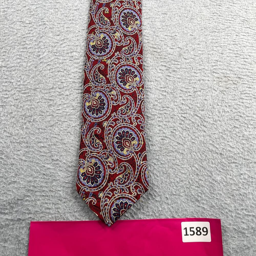 Robert Talbott Nordstrom Red Paisley Necktie Silk Made In USA Tie